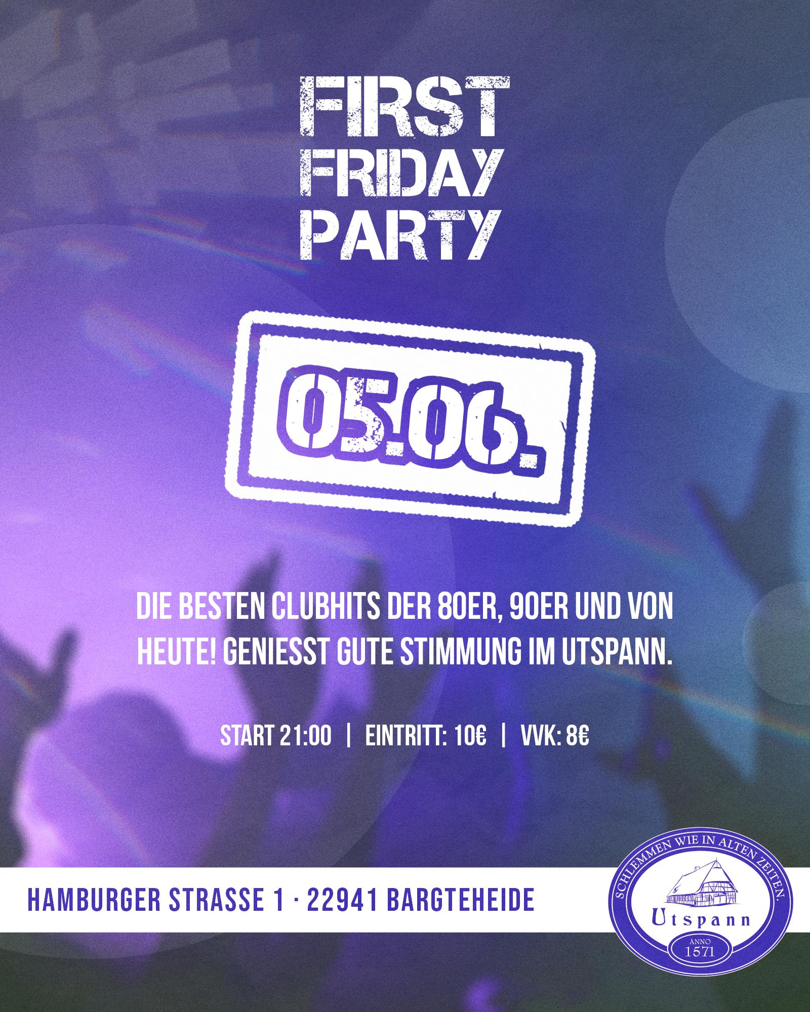 FIRST FRIDAY PARTY 05. Juni 2026 Restaurant Utspann